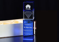 青いK9水晶トロフィのコップの3Dレーザーの彫版のロゴの大きい競争の使用