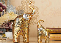 動物の樹脂の家の装飾の技術の金色象の置物の彫像